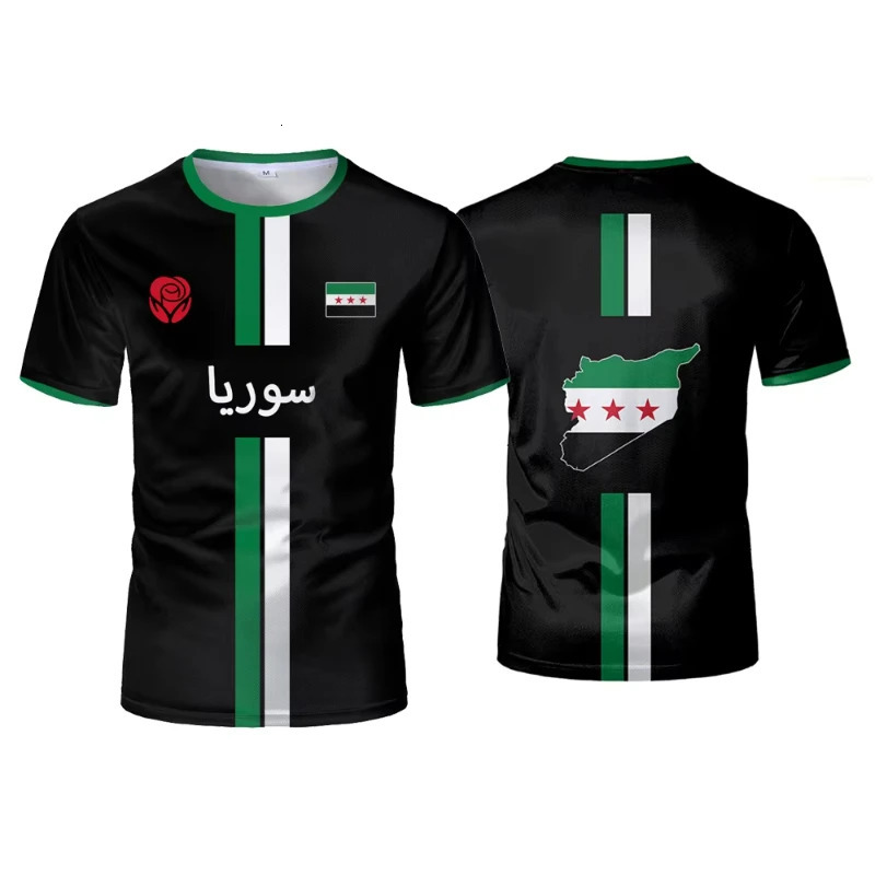 Syria Football T Shirts Mens Sports T-shirts Syrian Flag Street Oversized Tops Unisex Casual Graphic Tees Tops Y2k Mens Gifts 260327