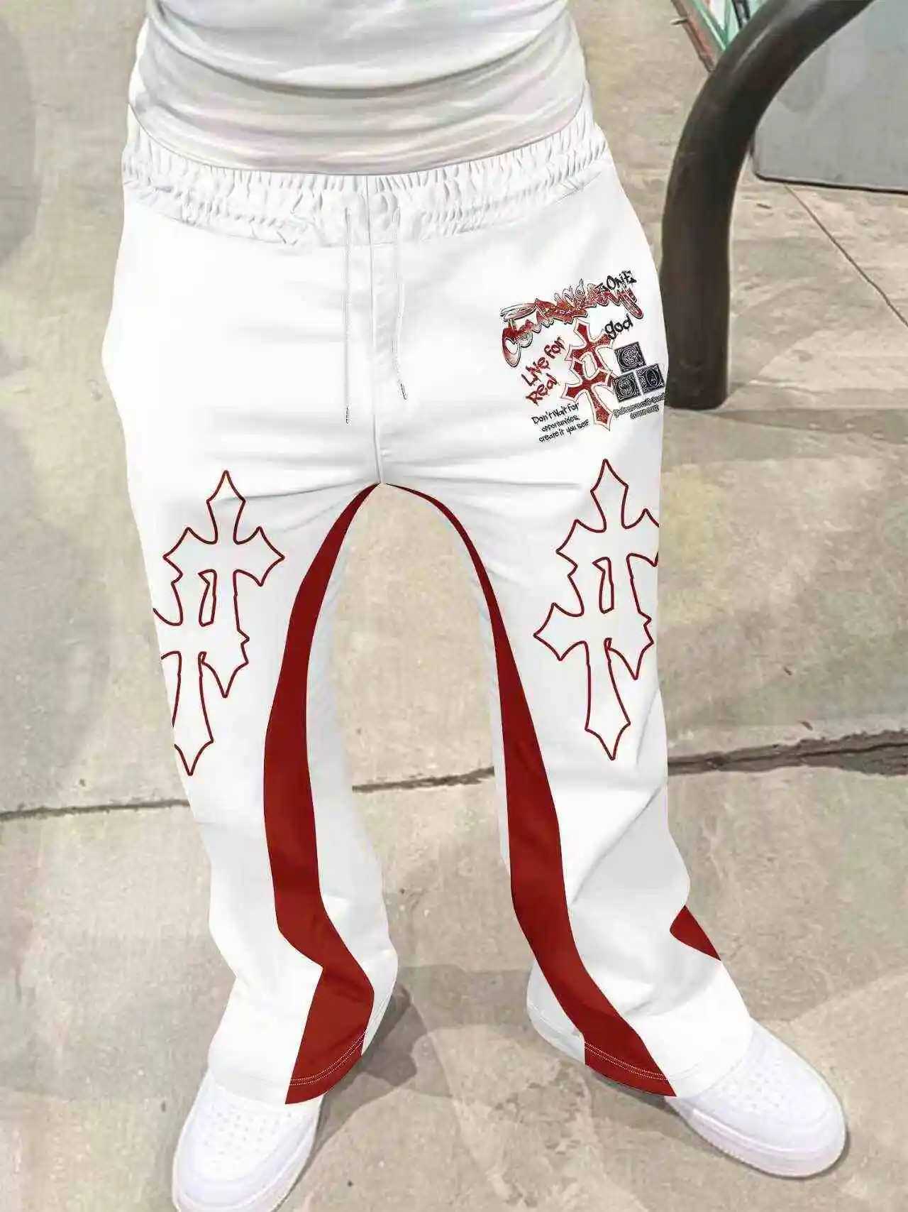 Casual Sweatpants Mid Waist Sporty Female Clothes Streetwear Hip Hop Vintage Pants Y2k Flared Pants Men Loose 3D Print Trousers M260328