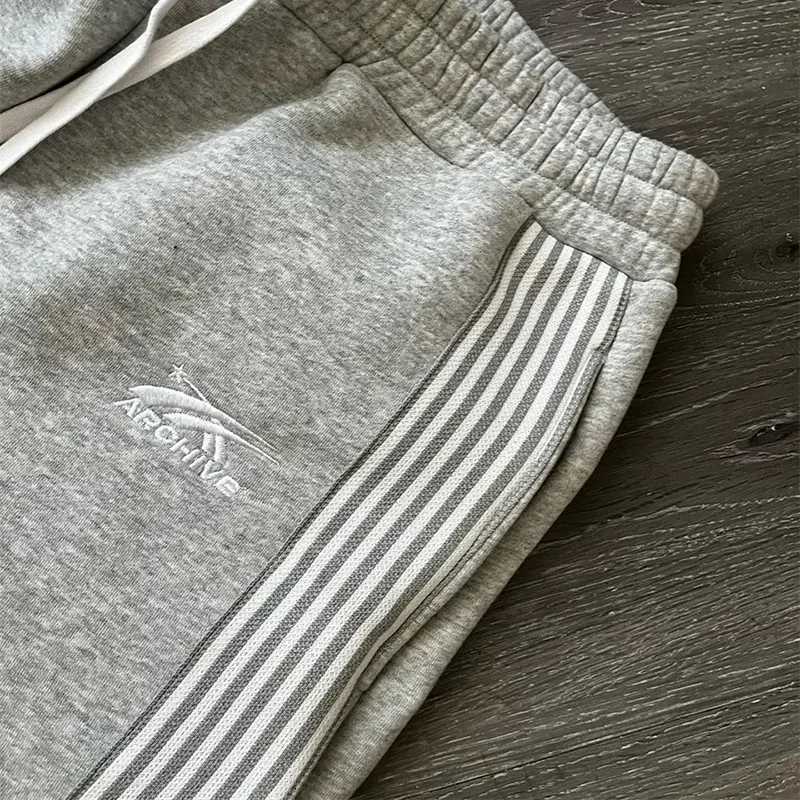 Hip-Hop Streetwear Pant Men Casual Striped Sweatpants Spring Autumn Couple Baggy Elastic Waist Jogging Trousers High Street Pant M260328