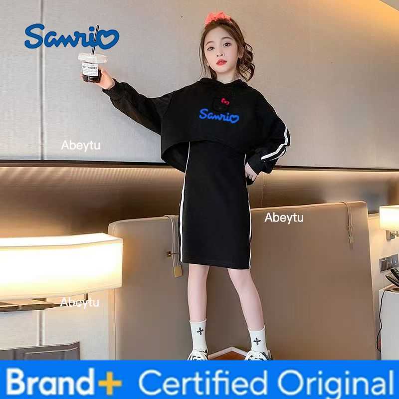 Sanrio Girl Clothes Set Autumn Kid Sweatshirts Letter Pullover Hello Kitty TopFashion Dress 2pcs Suit Children Sweet Tracksuits Outfit H2603281