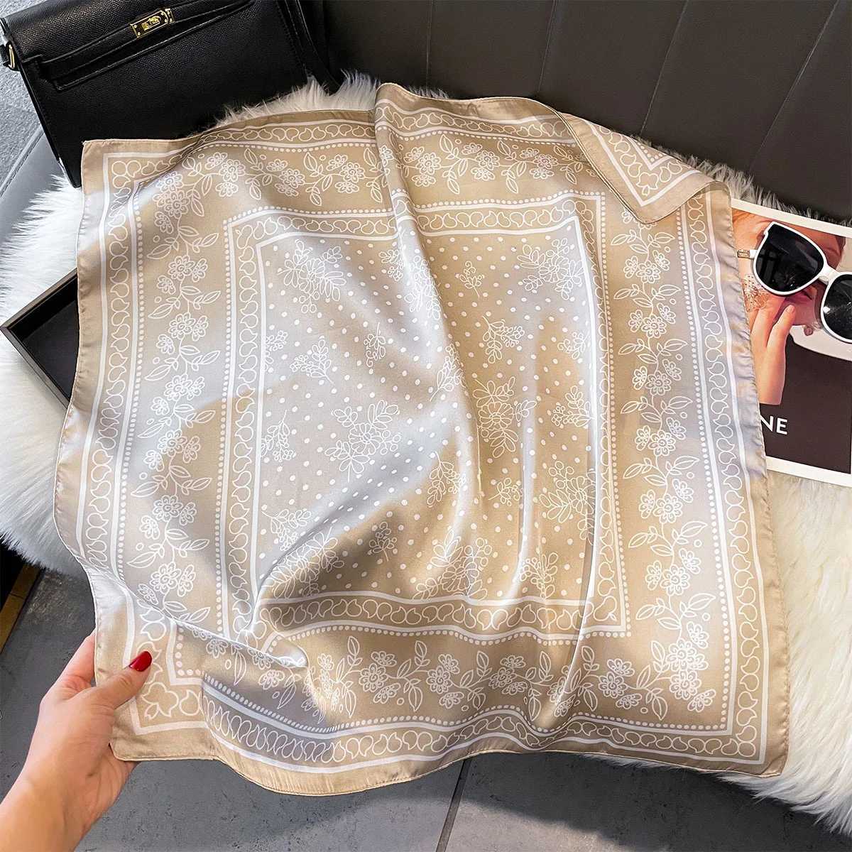 2026 New Paisley Print Silk Square Scarfs for Wen Decorate scarf Neck Tie Kerchief Lady Hijab Fem Wraps Soft Scarf X260328
