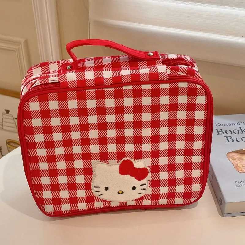 Hello Kitty Cosmetic bag Portable Makeup bag Cute Makeup organizer Large Capacity Womens Handbag Travel Necessaire Toiletry bag D260328