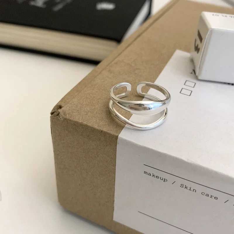 925 Silver Broken Ring Adjustable Vintage Jewelry Layered Women Ring Girl Fashion Accessories Party Birthday Gift Trendy H260328