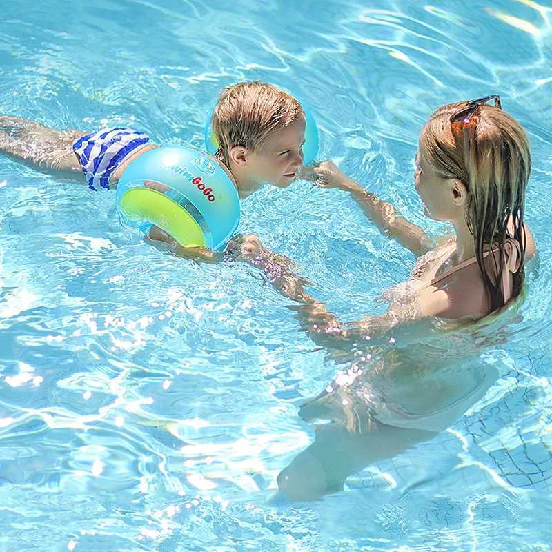 Swimbobo Children Swimming Arm Circle Boys and Girls Swimming Arm Circle Green Orange Thickened Inflatable Water Sleeve Toy Z260328