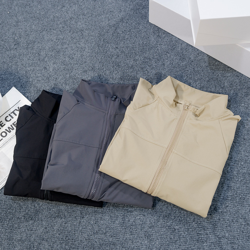 luxury fashion 2026 Women's Yoga Windbreaker Jacket, Stand Collar Sun Protection Top, Outdoor Quick Dry Crop Zip-Up Fitness Shirt