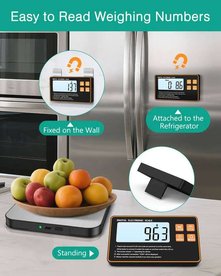 15KG Wireless Digital Kitchen with Remote LCD Display Split-Designed Food Scale for Baking Cooking Meal Prep 26Y0328