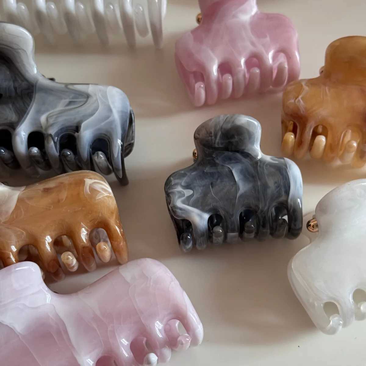 Muweordy 2pcs Ink Wash Pattern Classic Style Hair Claw Elegant Lady Daily Claw Clip Ins Trendy Hair Accessories for Women Girs H260328