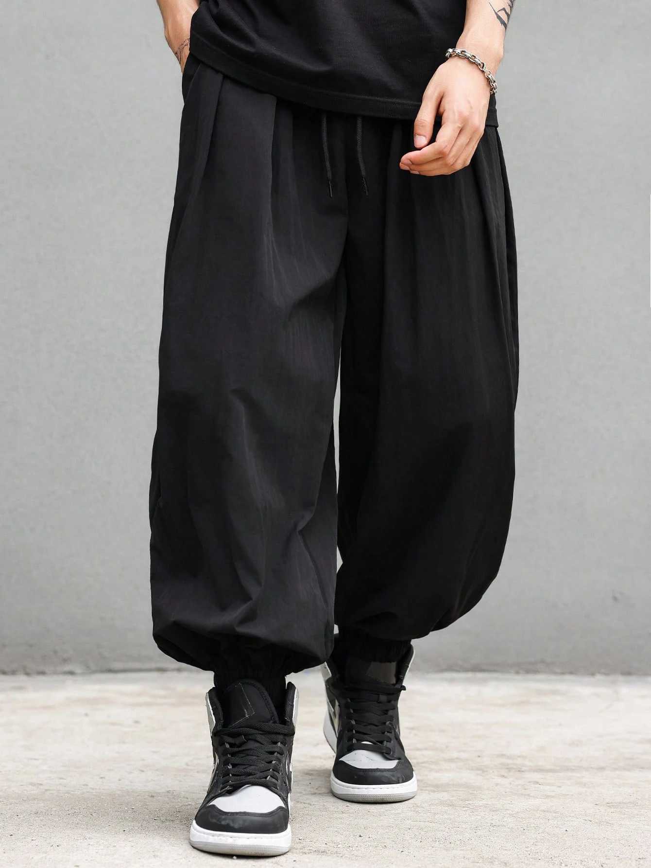plus Size Mens Casual Trendy Long Pants Loose Fit for Daily Outings And Outdoor Sports M260328