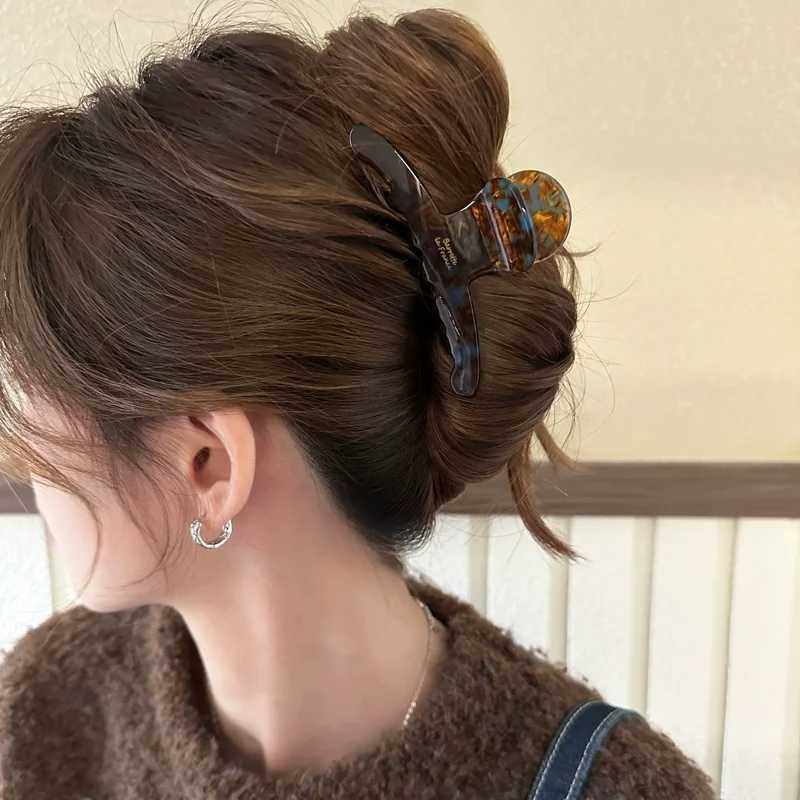 Women Acetate Leopard Hair Claw Hair Claws Chic Barrettes Crab Hairpins Styling Clips Girls Lady Headwear Hair Accessories H260328