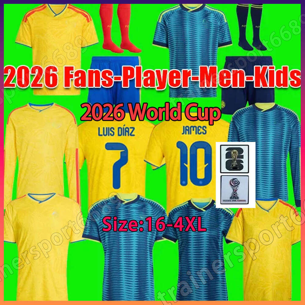 2026 27 colombia 2026 World Cup soccer jersey colombia jerseys Player long sleeves L.DIAZ J.LERMA Copa 25 26 27 America kids kit Football shirt