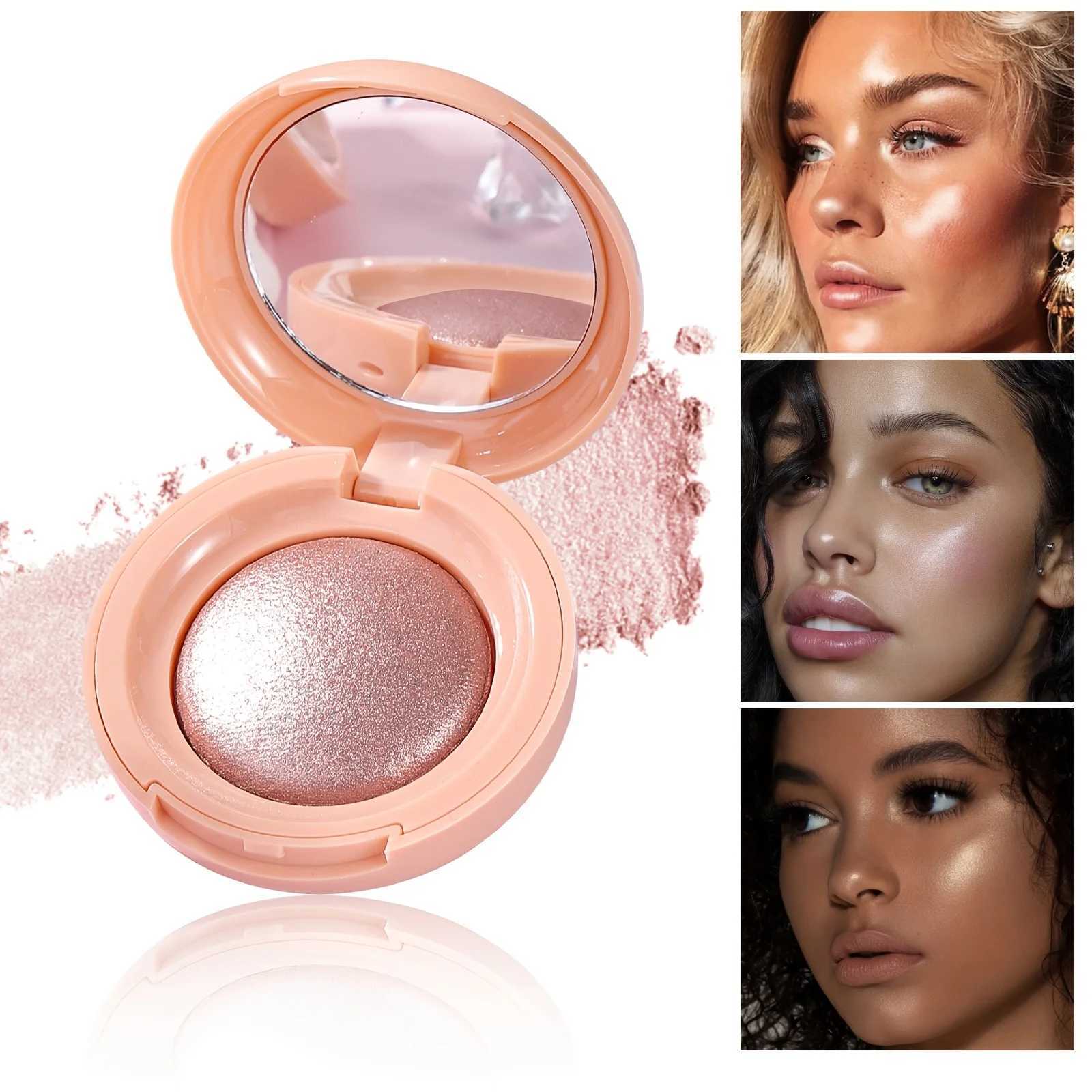 Face Highlighter Palette High Glossy Face Illuminator Palette Natural Glow Finish Pearl Shimmer Smooth Baked Powder H260328