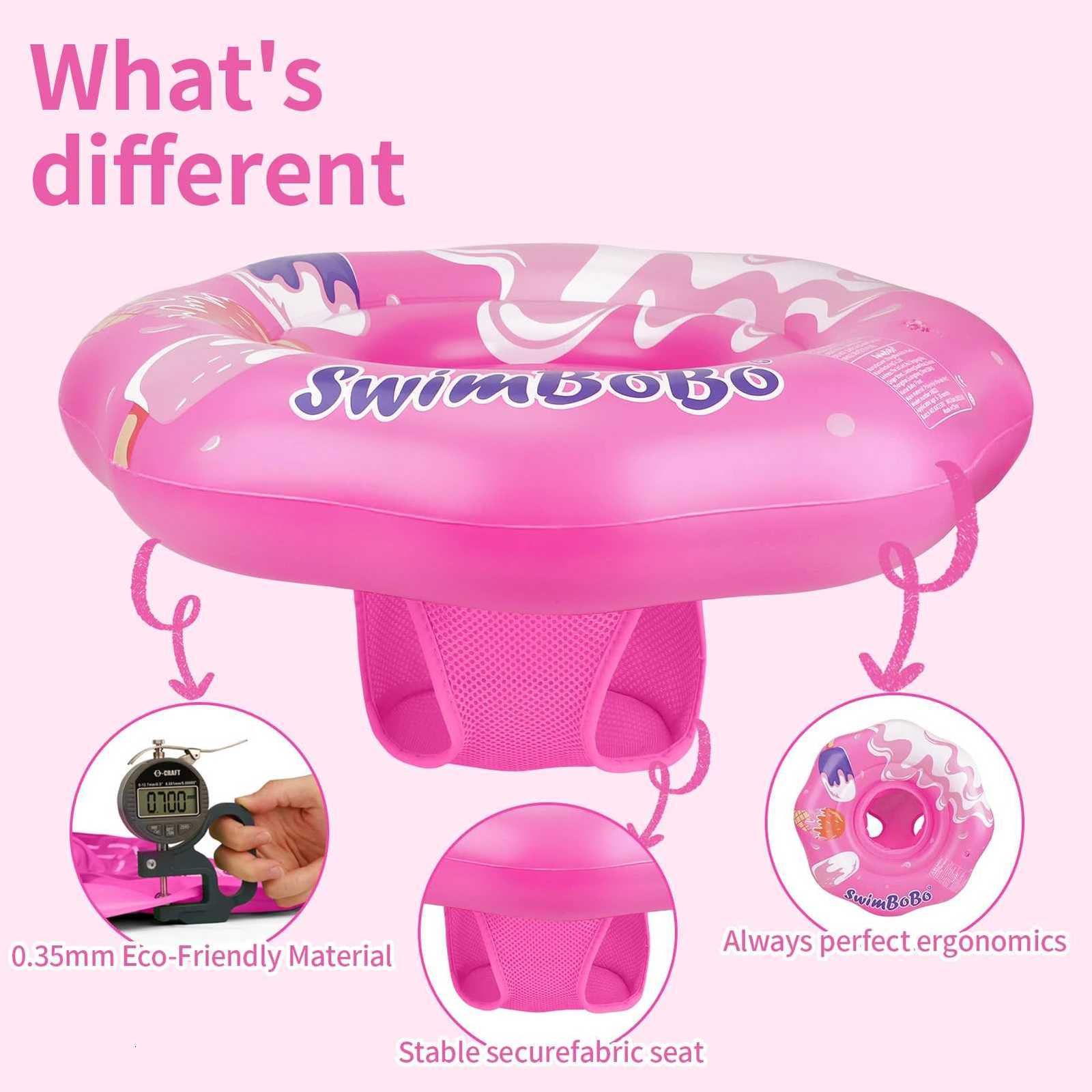 Swimbobo Pink Baby Seat Floating Ring Water Toy Children Thicken Safety PVC Inflatable Swimming Rings For Pool Summer Portable Z260328