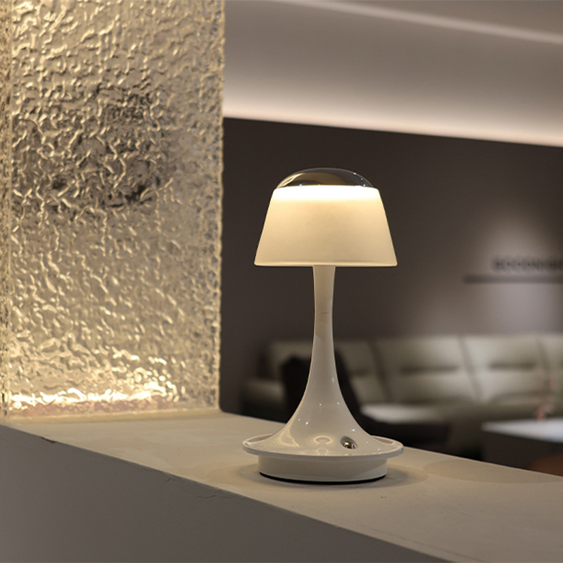 Modern Minimalist Cream Style Touch Control LED Table Lamp for Bedroom