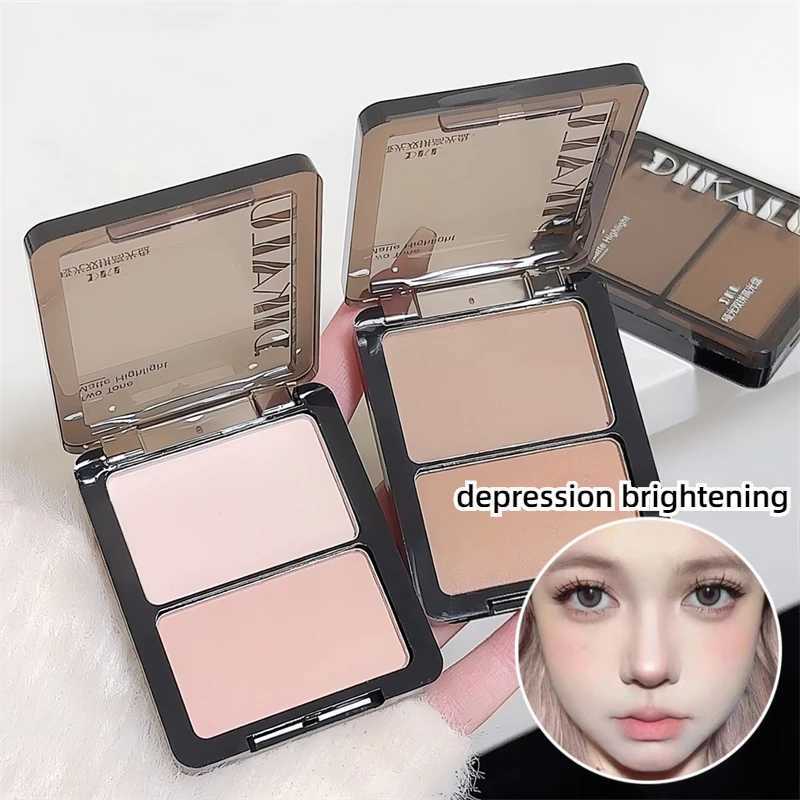 DIKALU Two-Tone High Light Contorting Plate Matte Water Powder To Lighten The Eyes Head and Nose Shadow Anti-perspiration Doub H260328