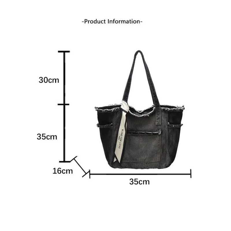 Denim Designer Bags Large Capacity Multifunctional Shoulder Bag Commuting High Quality Women Luxury Handbag Fashion Droshipping C260327