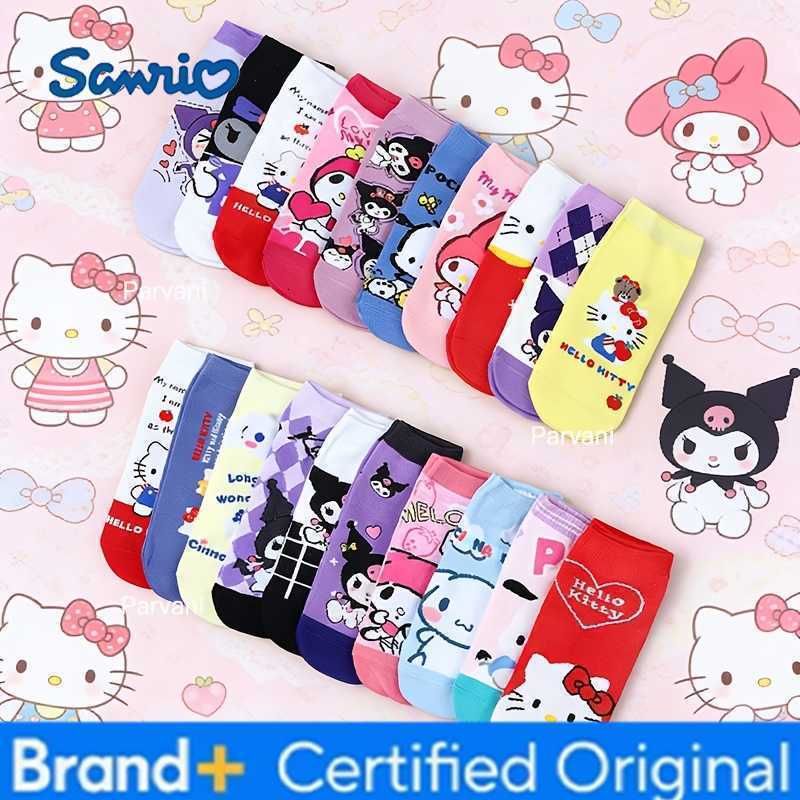 Sanrio 5 Pairs Spring/Summer Womens Fashion Sweet And Cute Cartoon Series Pattern Versatile Casual Breathable Straight Socks H2603281