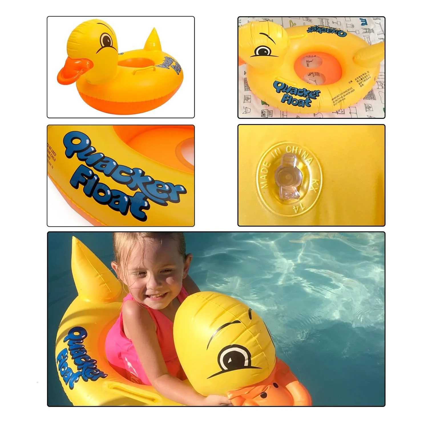 Duck Inflatable Toys for Baby Summer Water Toys Swimming Float Seat with Handle Outdoor PVC Inflatable Ring for Pool Beach Z260328