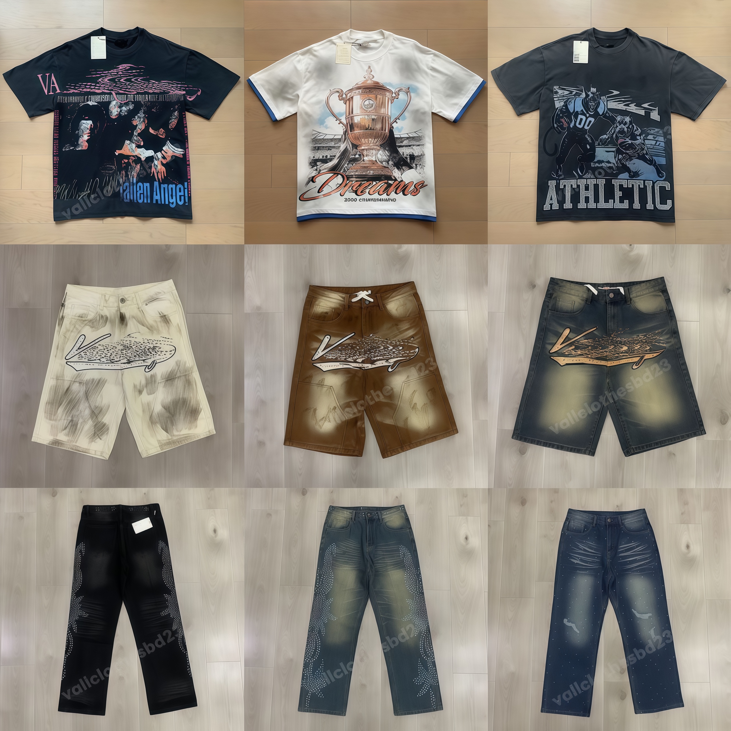 Vallshirt T shirts vallshorts Designer T Shirt For Men Women Vale Shirts Hip Hop Round Neck Short Sleeved Fashion Streetwear Graphic Tee Dream Party Tops Clothes us