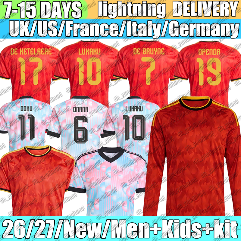 Belgium Jersey Carrasco DE BRUYNE LUKAKU TIELEMANS ONANA Soccer Jerseys Faes BAKAYOKO TIELEMANS VERTONGHEN Castagne 2026 football shirt Fans Player Men kids kit