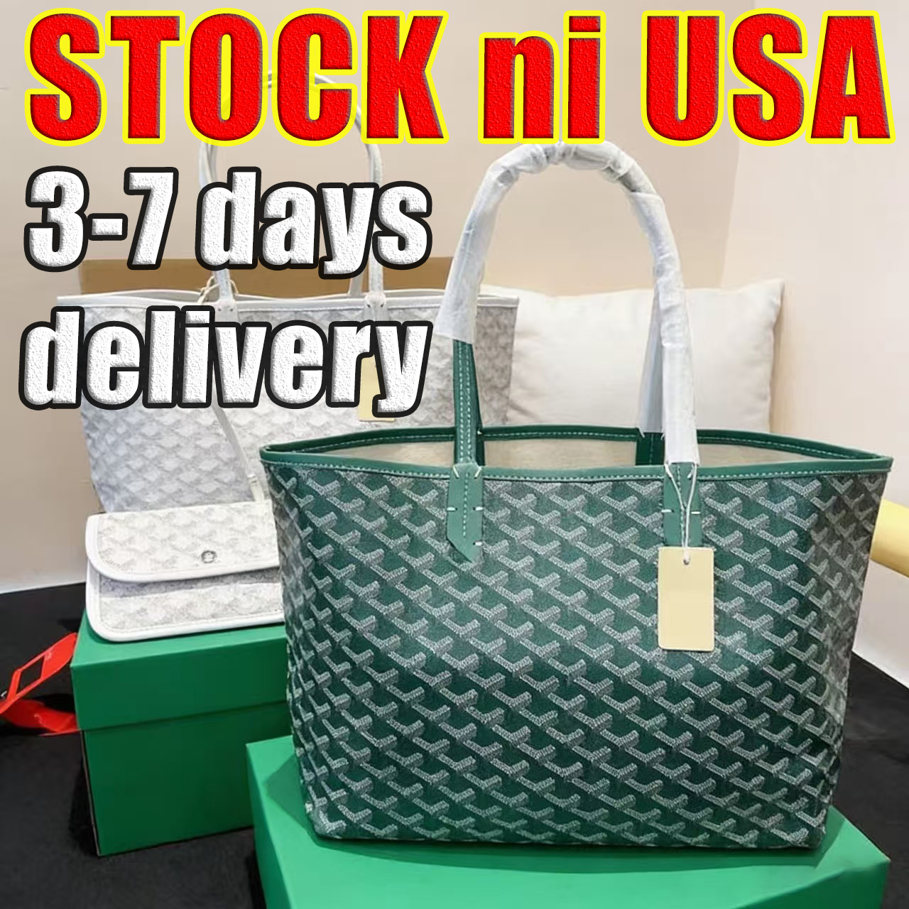 Hot Designer handbag, exquisite green tote bag, luxurious craftsmanship, durable construction and elegant silhouette, men's and women's classic fashion shopping bag 01