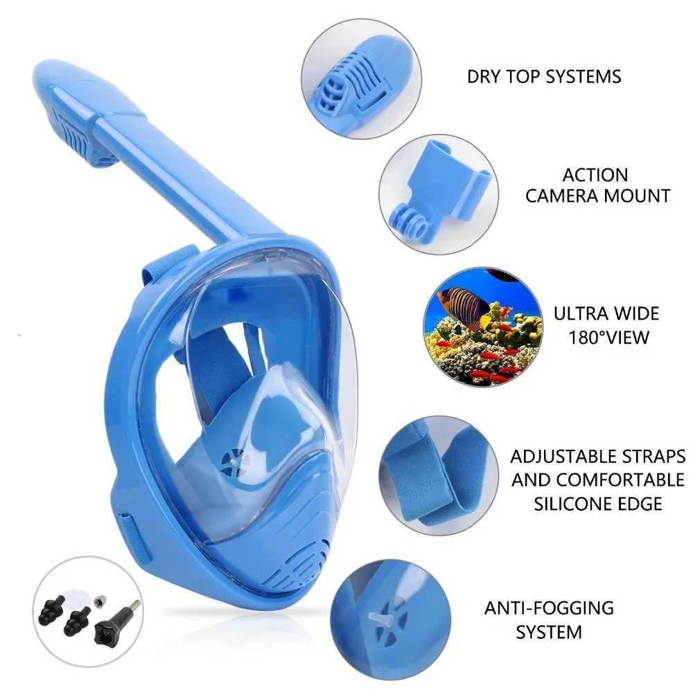 Children Cartoon Diving Mask Swimming Full Face Snorkeling Mask Boys Girls Underwater Scuba Anti Fog Snorkel Set Equipment Kids Z260328