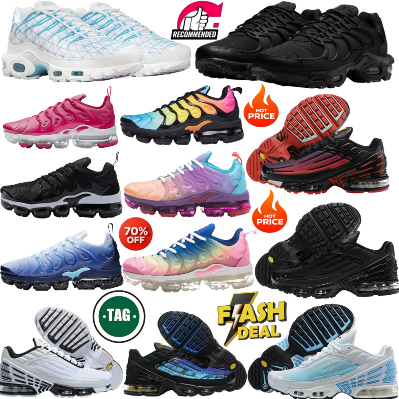 Top Designer Running Shoes Vapor Max Tn Plus 3 Tns Air cushion Vapormaxes Men Women Trainers Triple Black Orange Atlanta White Pink Mens Outdoor Sneakers Vaporizer 02