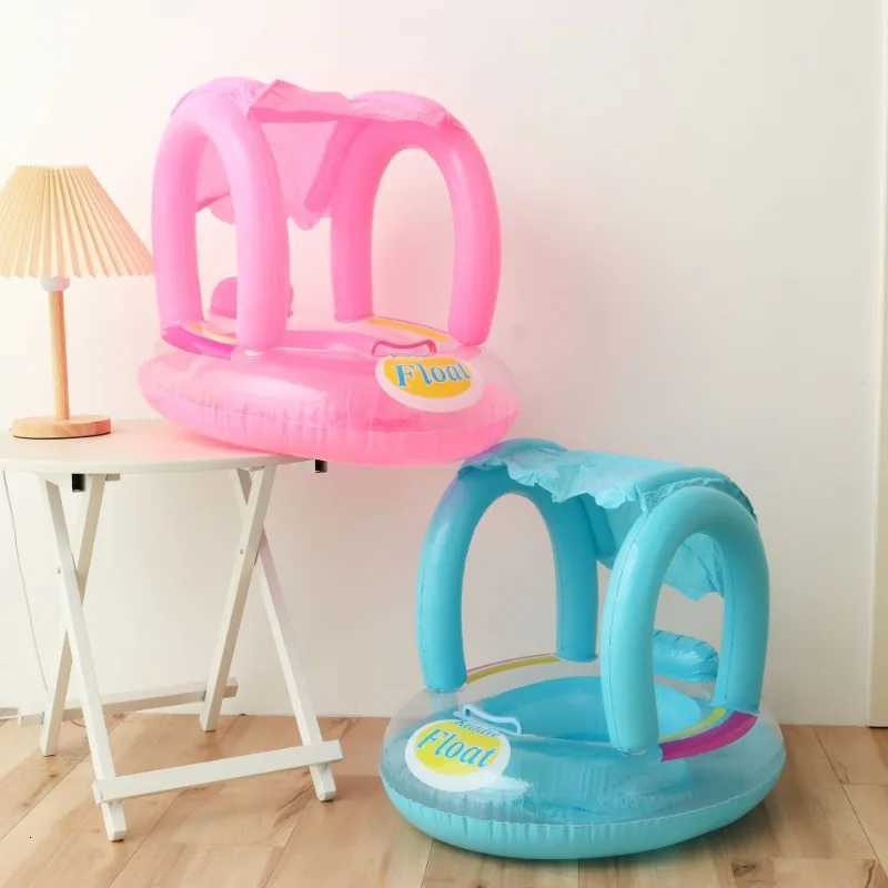 2026 Baby Summer Swimming Ring Inflatable Toys with Handle Outdoor Sunshade Floating Seat Pool Swim Sports Water Toys for Kids Z260328