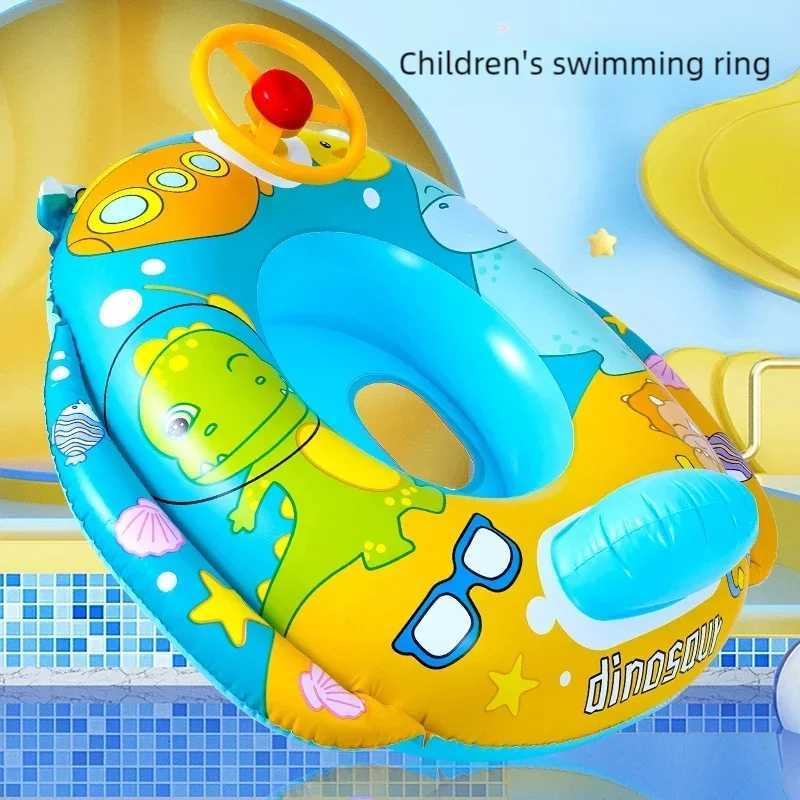 Environment PVC Children Swimming Rings Water Toys Beach Pool Baby Inflatable Swimming Circle with Steering Wheel Water Toys Z260328