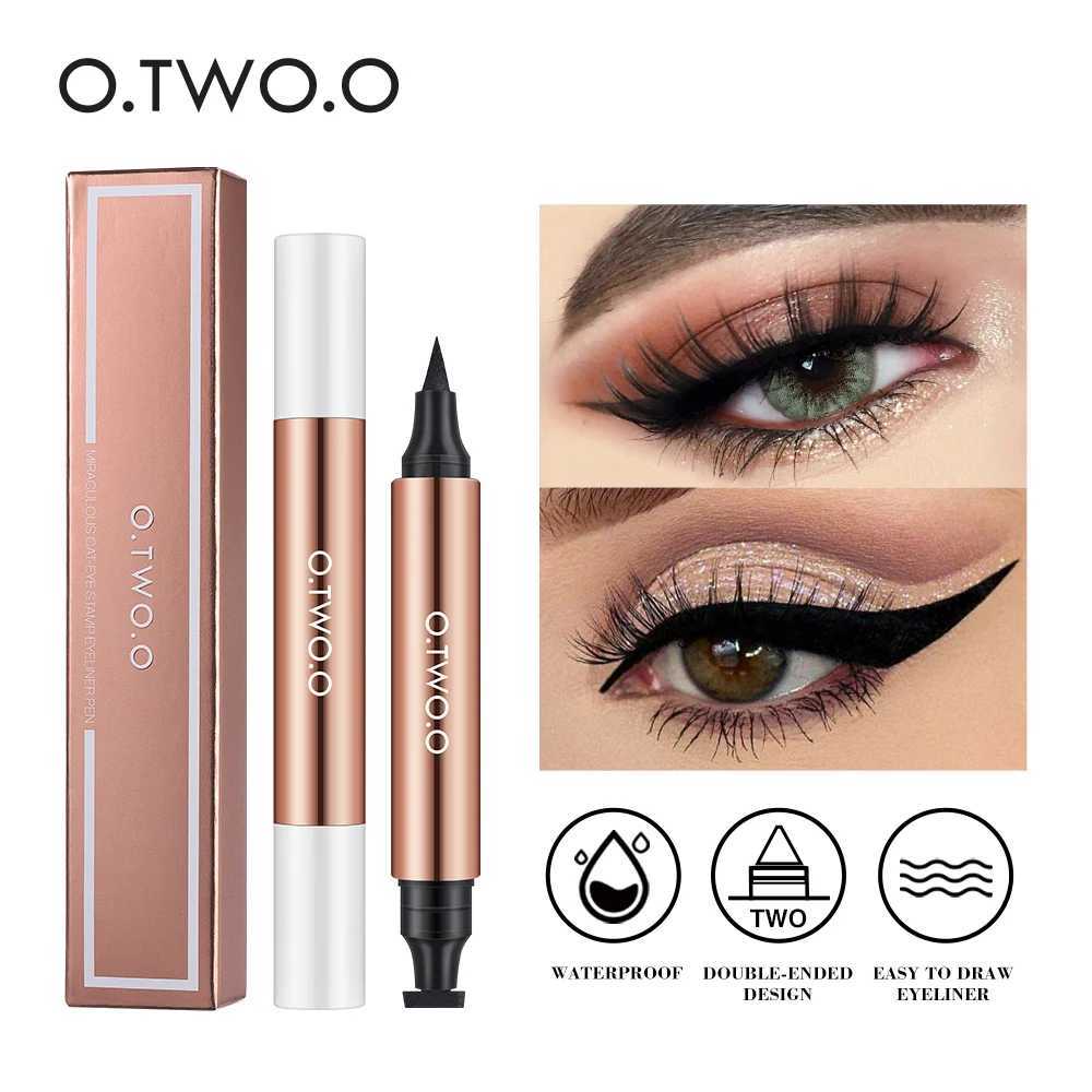 OTWOO Eyeliner Stamp Black Liquid Eyeliner Pen Waterproof Fast Dry Double-ended Eye Liner Pencil Make-up for Women Cosmetics H260328