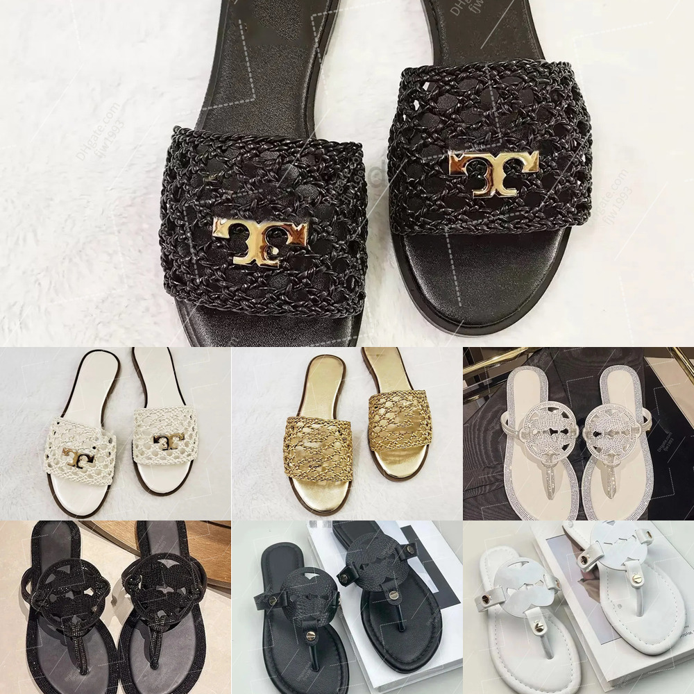 Luxury Designer Sandles Slides Toryes Sandals Burchy Women Summer Slipper Clip On Foot Slippers Ladies Large Size Flat
