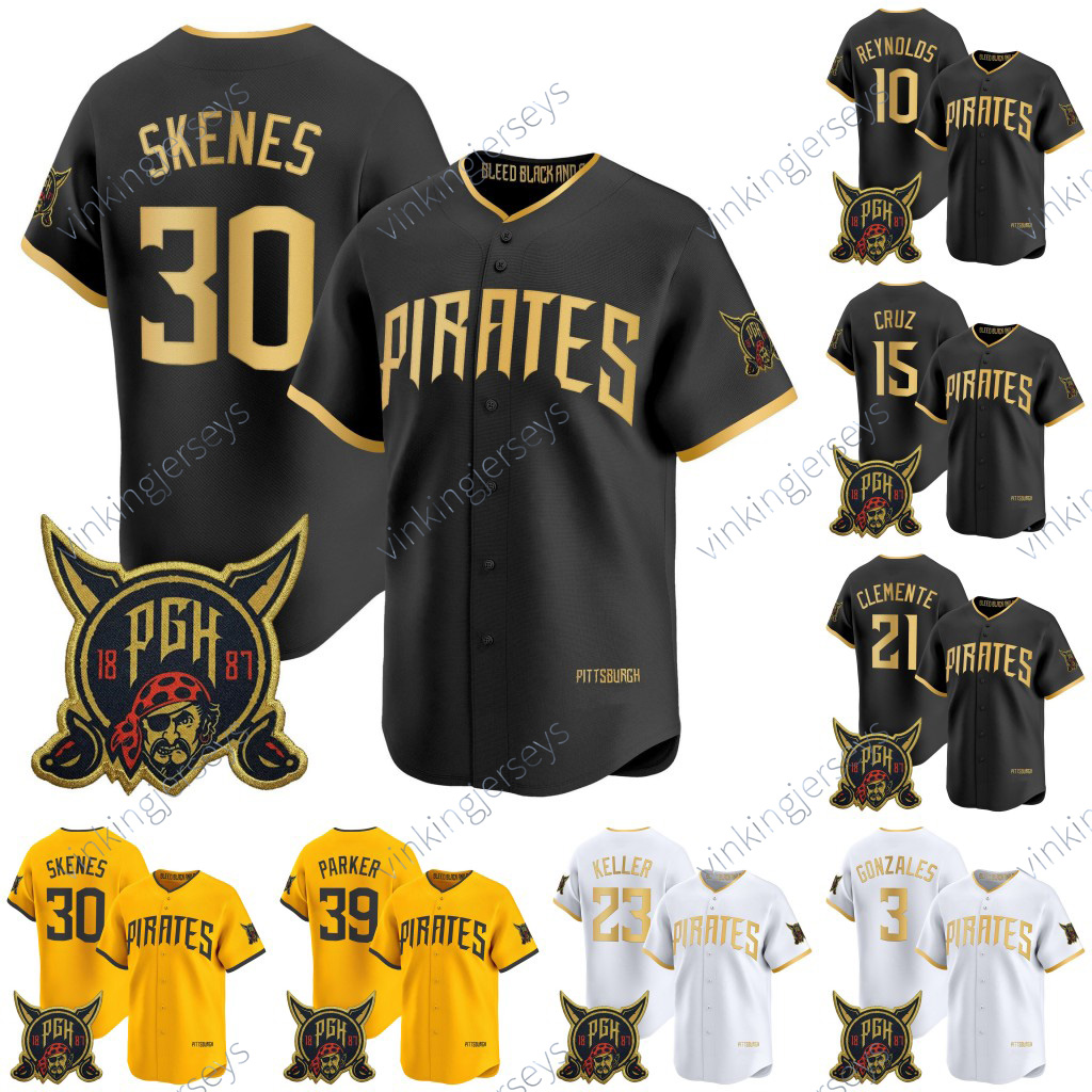 Pittsburgh Piratess 2026 City Connect Jerseys Paul Skenes Bryan Reynolds Oneil Cruz Roberto Clemente Mitch Keller Nick Gonzales Dave Parker Stitched