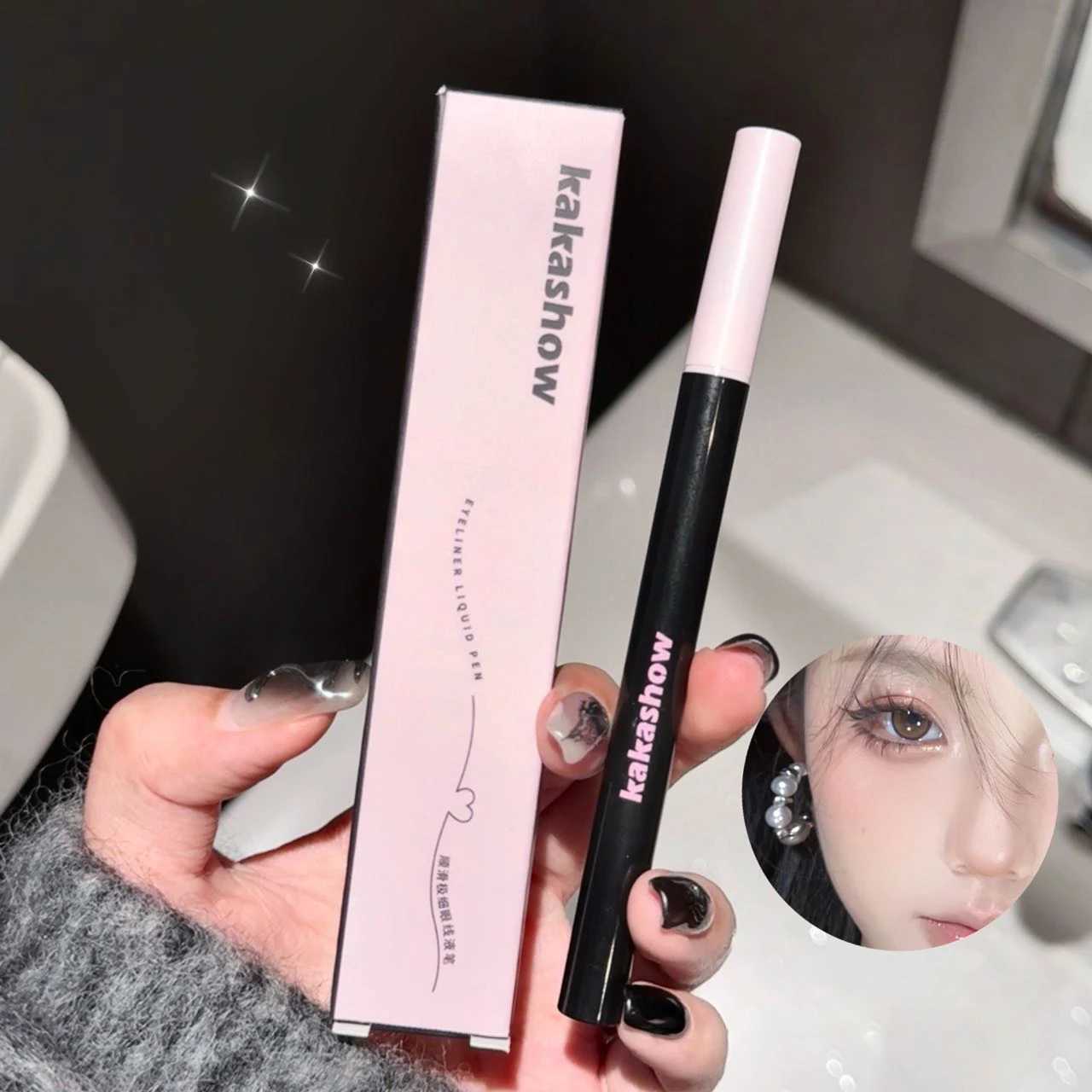 005mm Eyeliner Liquid Pen Matte Smooth Quick Dry Waterproof Ultra-thin Eyeliner Lower Eyelash Pen Non Smudging Korean Makeup H260328