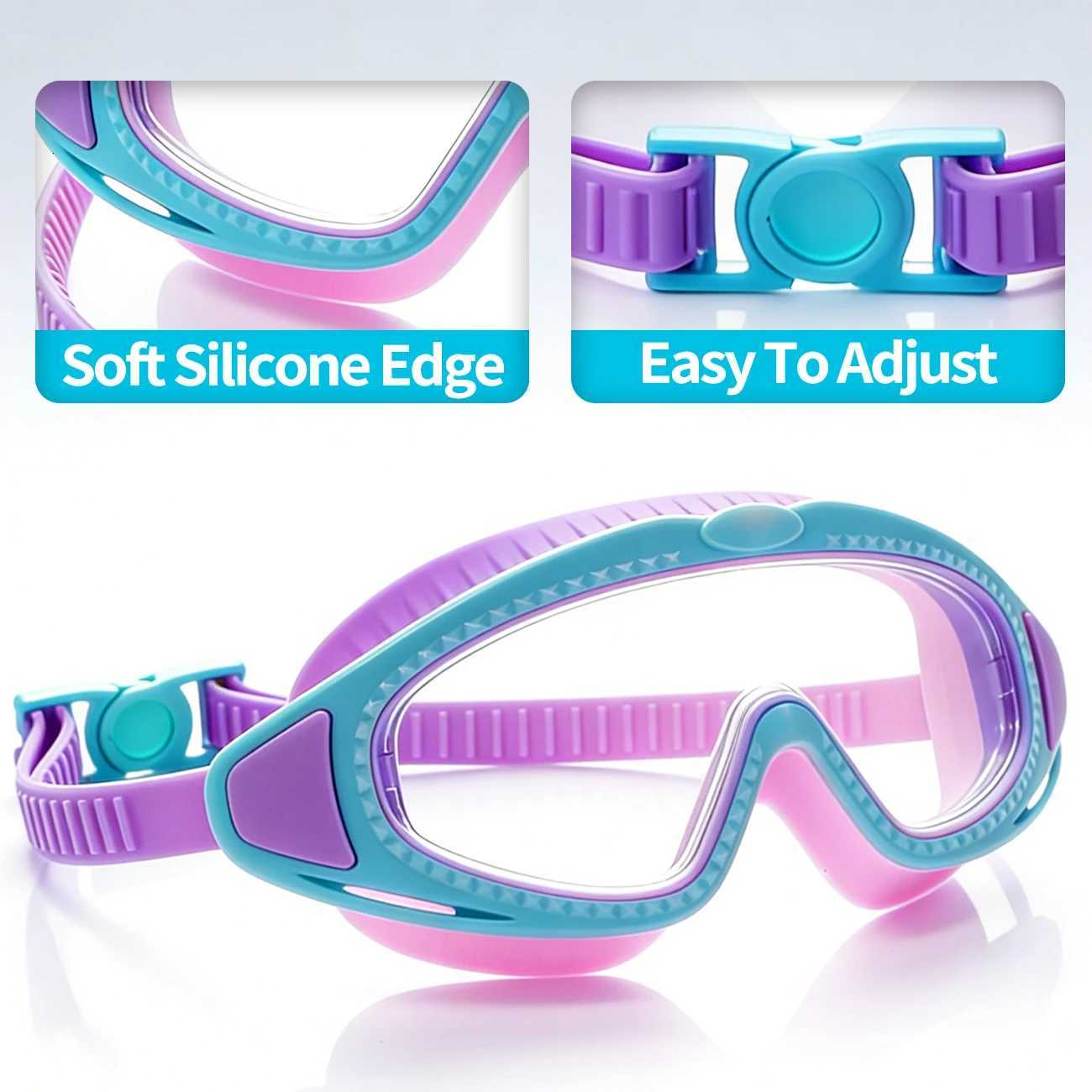 1 Piece of Goggles High-Definition Large Frame Anti-Ultraviolet and Anti-Fog Suitable for Swimming in Swimming Pools Z260328