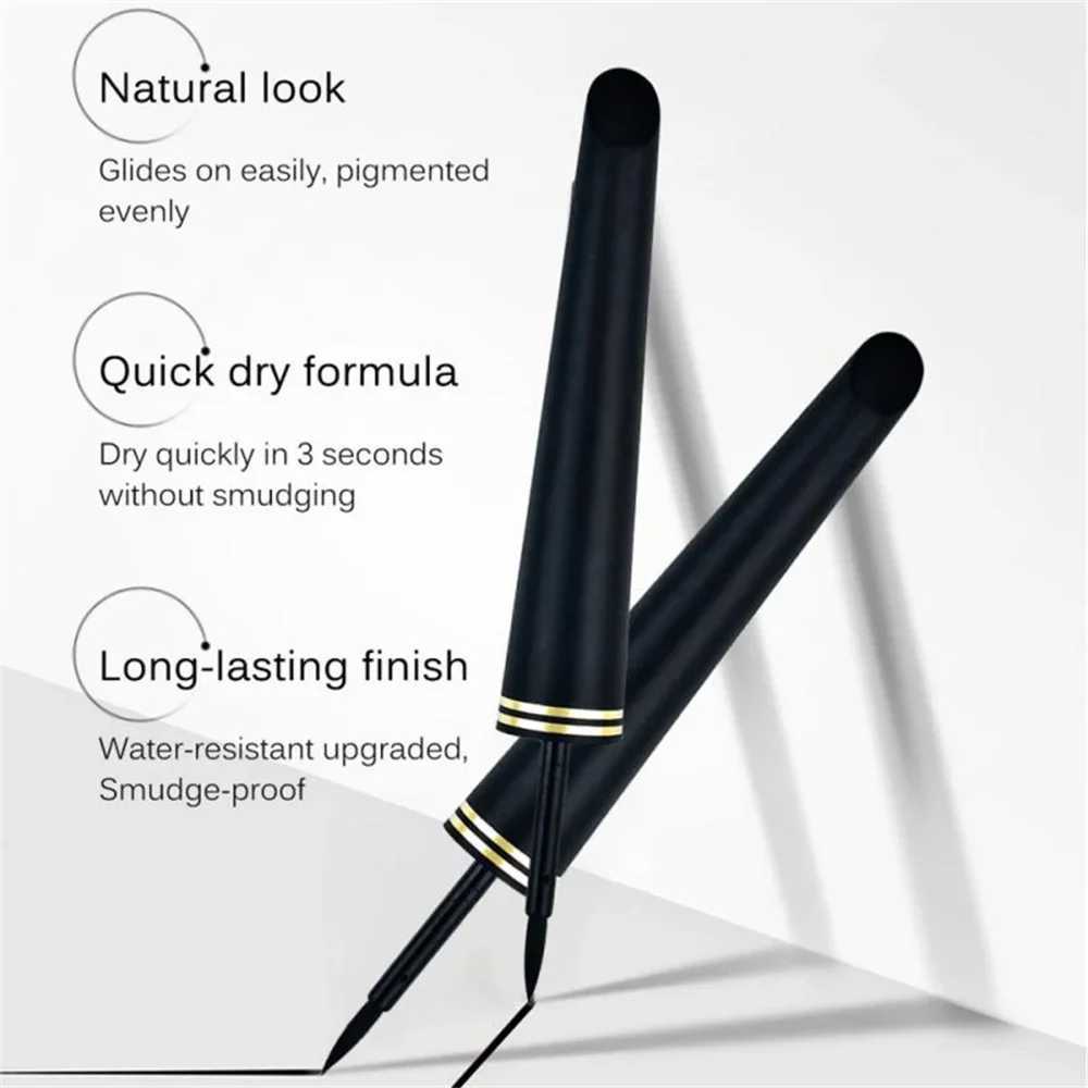 Black Liquid Eyeliner Natural Smooth Eye Liner Pencil Lasting Waterproof Quick Dry Non-Smudging Eye Durable Makeup Cosmetics H260328