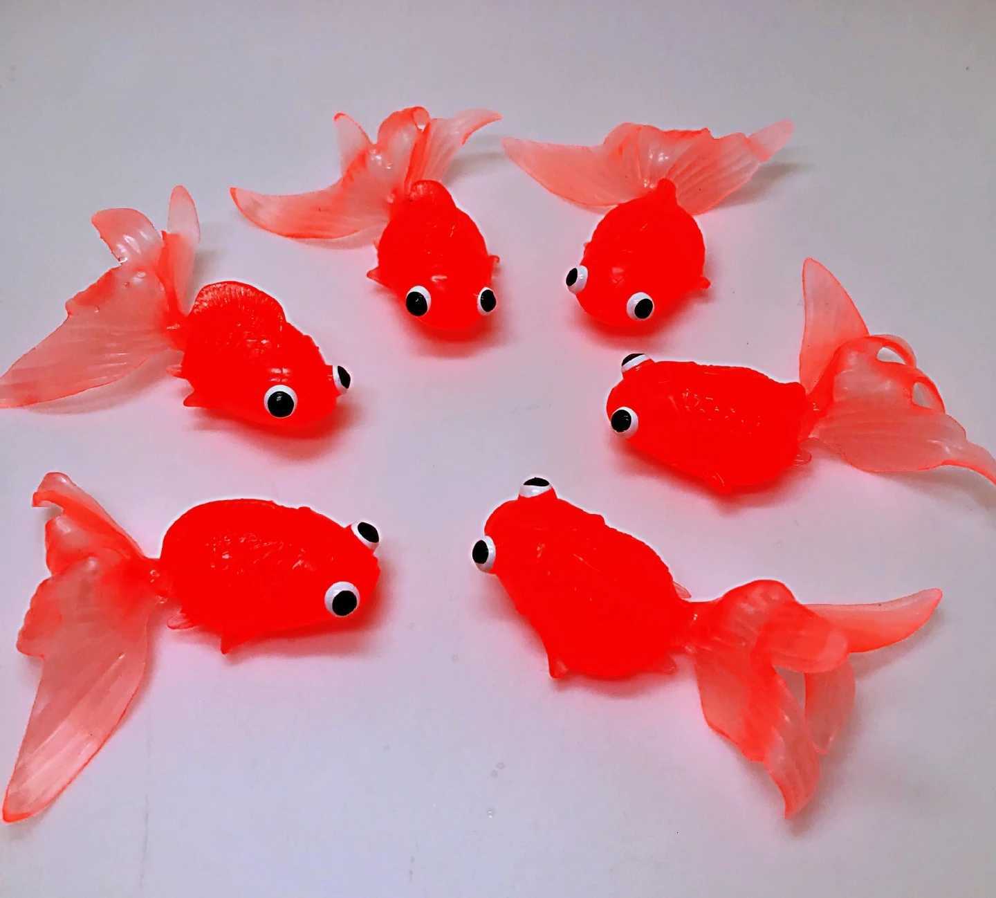 Childrens Water Toy Soft Rubber Marine Life Buoy Goldfish Net Fishing Model Swimming Bathtub Holiday Gift Z260328