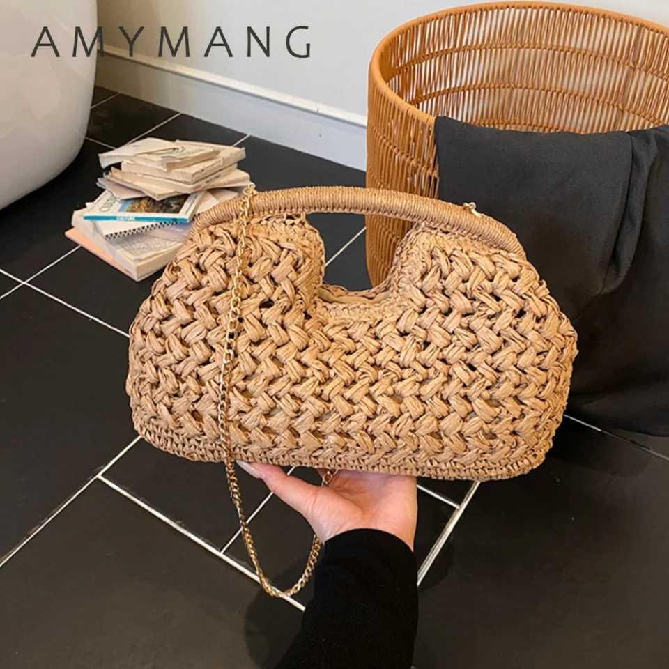 Retro Summer Straw Woven Handbags for Women Ladies Beach Crossbody Bag Rattan Bag for Vacation Eco-friendly Travel Shoulder Bags C260327