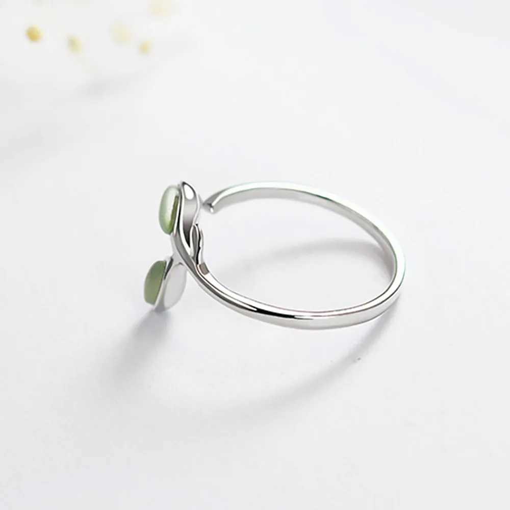 925 Sterling Silver Foliage Adjustable Rings For Women Girls Wedding Ring Luxury Jewelry Accessories H260328