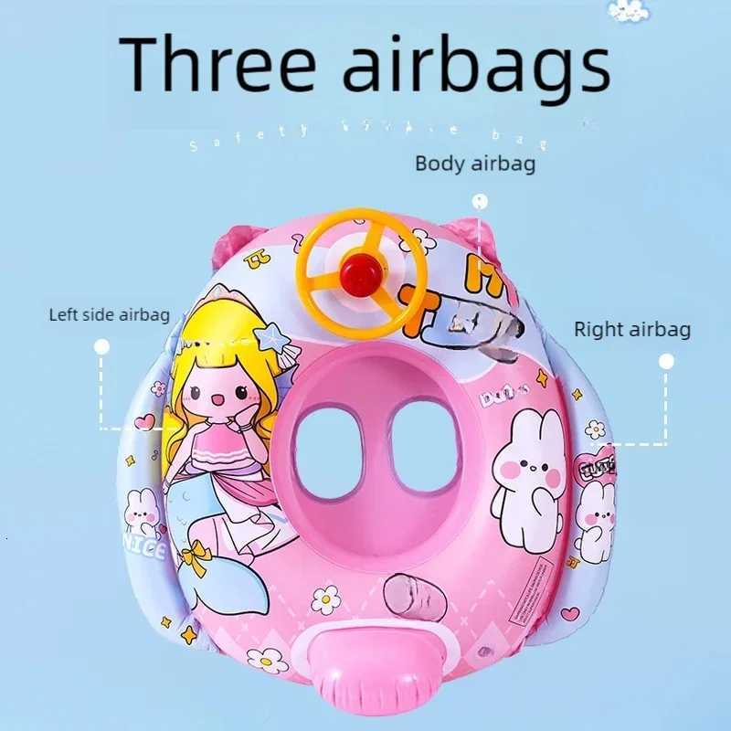 Environment PVC Children Swimming Rings Water Toys Beach Pool Baby Inflatable Swimming Circle with Steering Wheel Water Toys Z260328