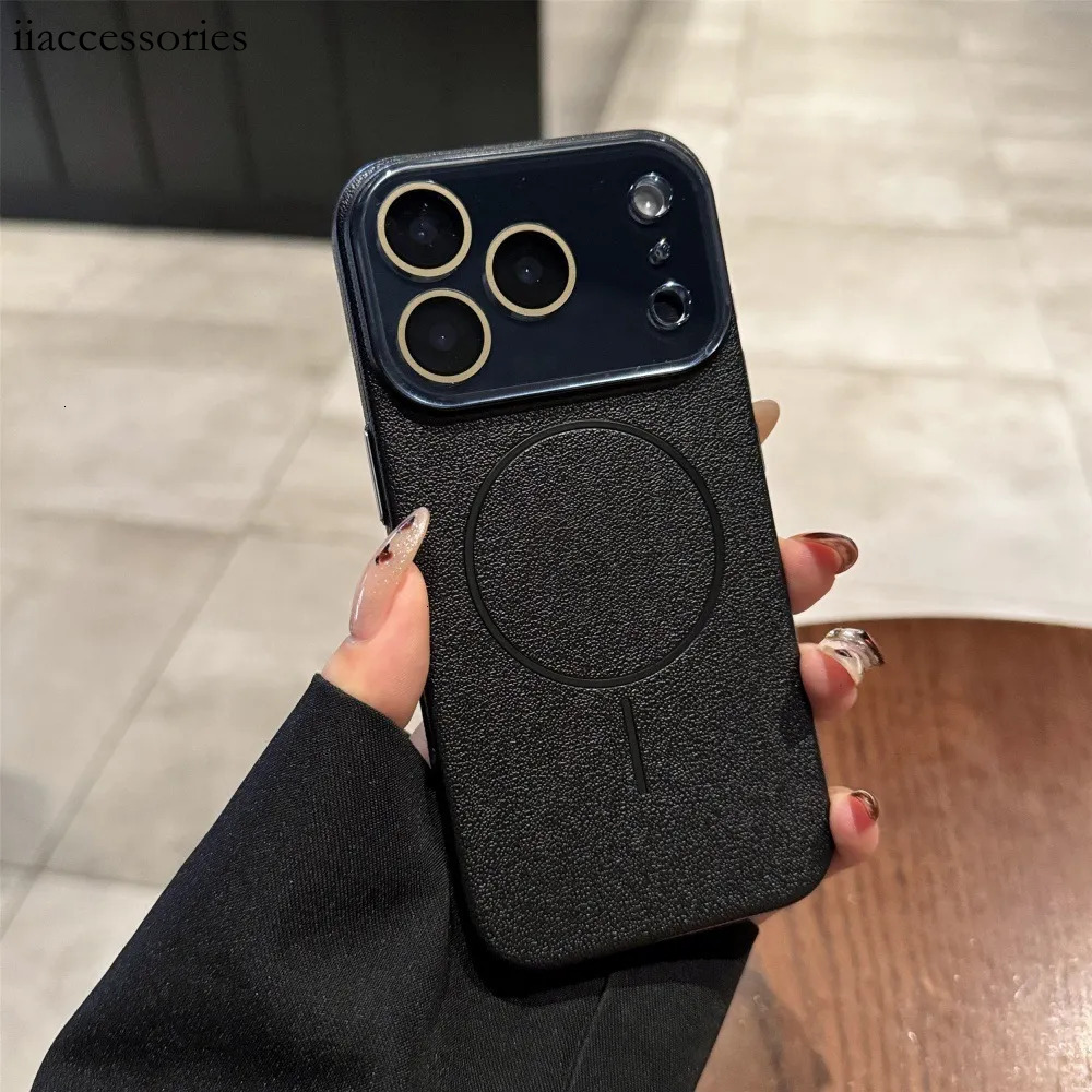 Phone Case Style Texture Magnetic Phone Case Compatible with 17/16 Pro Solid Color Protective Cover Phone 15/14