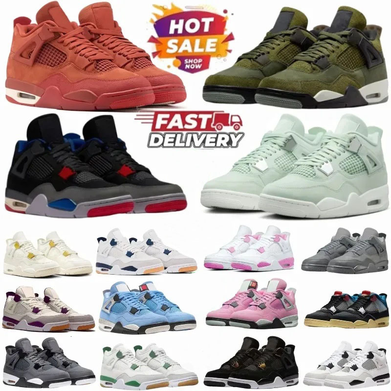 Designer 4s Mens Basketball Shoes Midnight Navy 4 Bred White Cement Oreo Red Thunder University Blue Sneakers mens shoes Women Sports Trainers Big Size 36-47