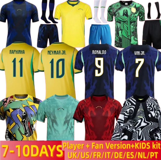 2026 World Brazil footbal kit Cup Soccer Jersey L.PAQUETA NEYMAR VINI JR. P.COUTINHO RICHARLISON football shirt G.JESUS T.SILVA BRUNO G. PELE CASEMIRO Men Kids S-4XL