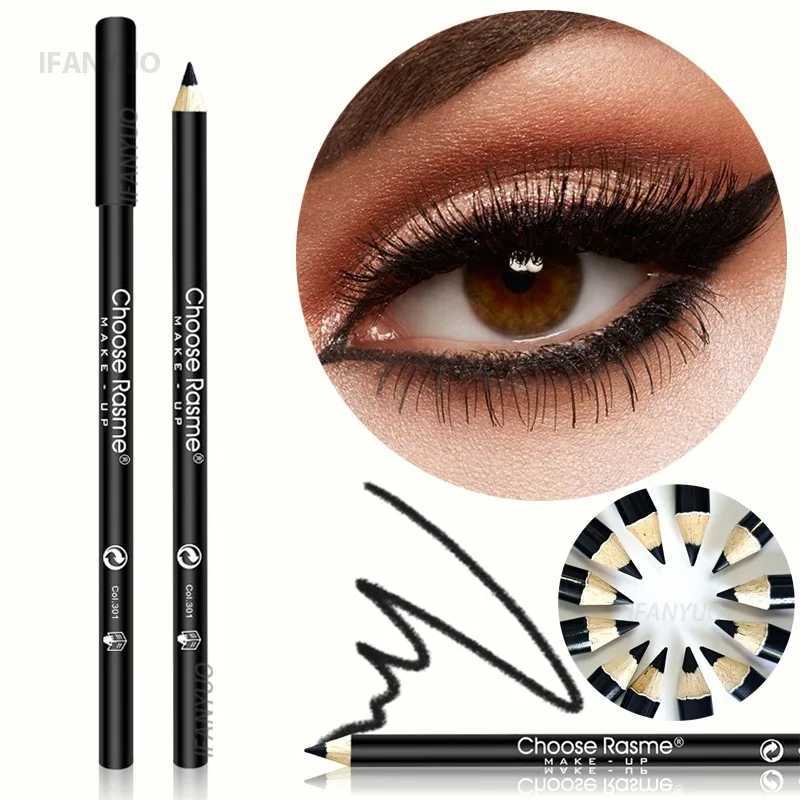 Black Wood Eyeliner Pencil High Pigmented Hard Eyebrow Pen Smooth Ultra Fine Waterproof Non-smudge Professional Eye Liner Pencil H260328