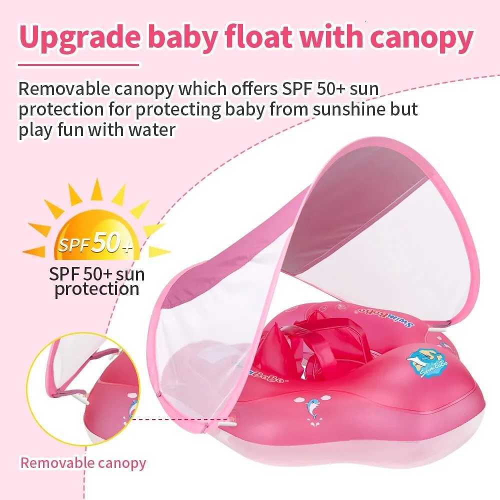 Baby Swimming Float With Canopy Inflatable Infant Ring Kids Pool Accessories Circle Bathing Summer Toys Z260328
