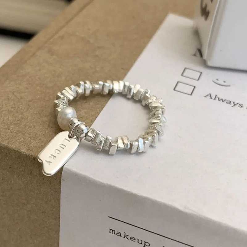 BF CLUB 925 Sterling Rings for Women Simple Geometric Handmade Irregular Vintage Double Layered Ring Allergy For Birthday Gift H260328