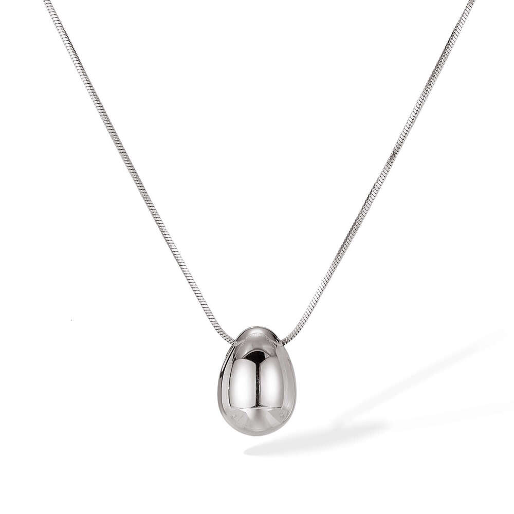 Trendy sophisticated 925 Sterling Silver 14K Gold hollow water drop necklace with a minimalist design versatile and stylish wholesale