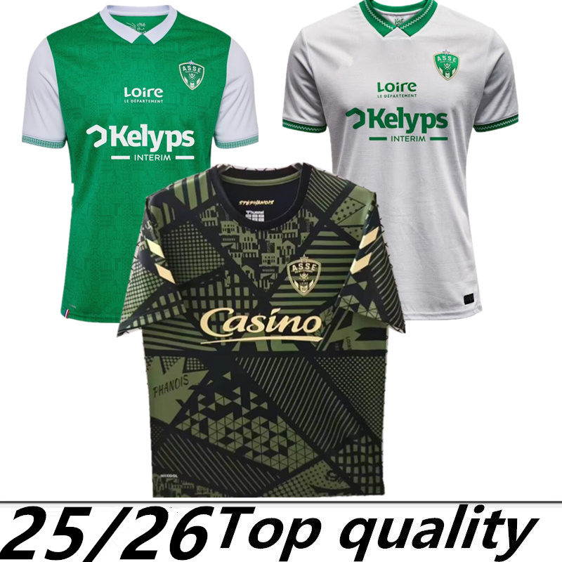 25 26 MAILLOT DE FOOT AS Saints-etienne soccer Jerseys MAN KIT Youssouf 2025 2026 ST Etienne KHAZRI BOUDEBOUZ AHOLOU asse FOOTBALL