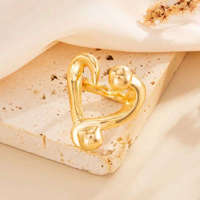 New Minimalism Irregular Heart Shape Finger Rings Women Vintage Geometric Chic Knuckle Ring Aesthetic Jewelry Gifts H260328