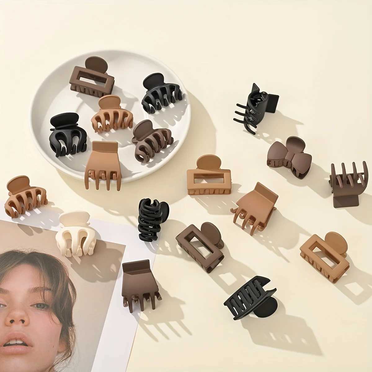3pcs Matte Hair Claw Clip Simple Style Shark Claw Clips Solid Color Hair Claw Elegant Hair Clips For Women H260328