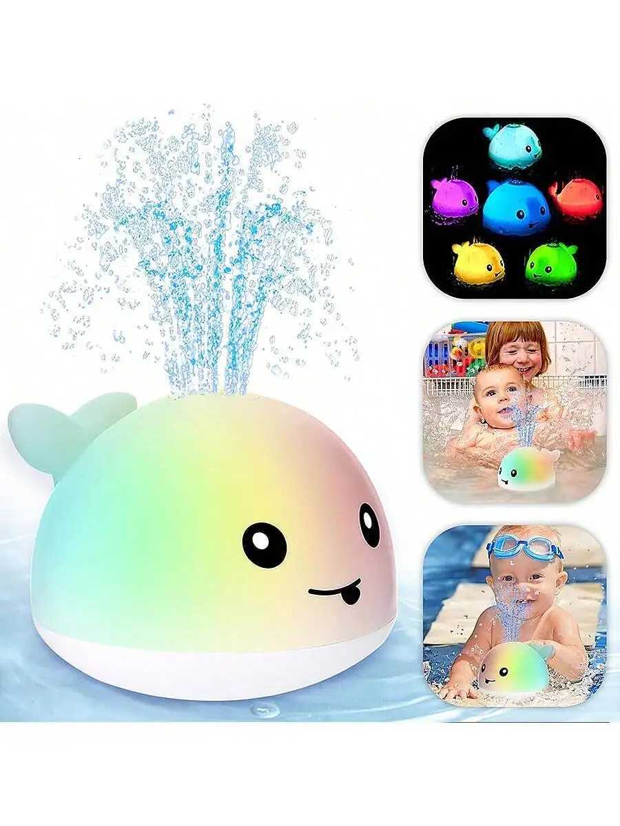 Baby Bath Toys Toddler Bath Toys for Kids Ages 1-3 Light Up Whale Bath Toy Sprinkler Pool Water Table Infant Baby Toys 6-12-1 Z260328