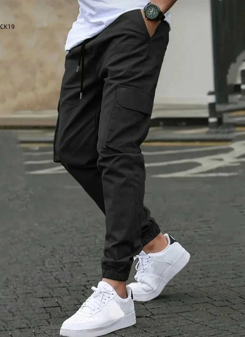 Mens Cargo Pants Sweatpants Outdoor Bunched Long Trousers Casual Autumn Multi-Pocket Durable Workwear Male Trousers a02 M260328